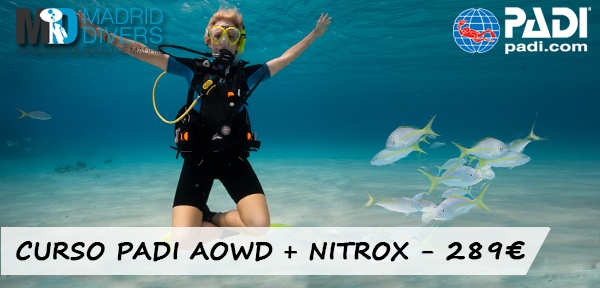 oferta padi advanced open water diver y nitrox